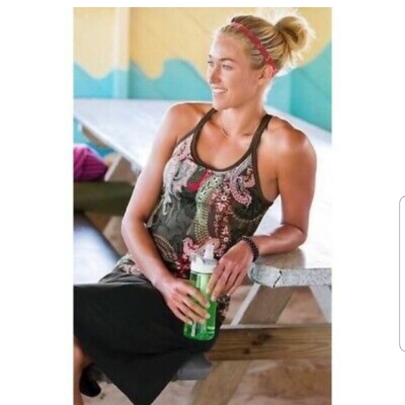 Athleta Tops - Athleta Pravitra *In Purple* Paisley Racerback Tan